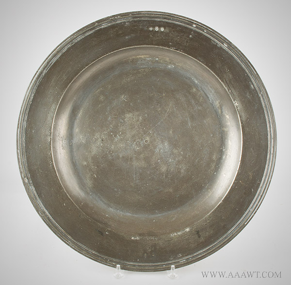 Pewter Charger, Multi Reeded Broad Rim, Image 1